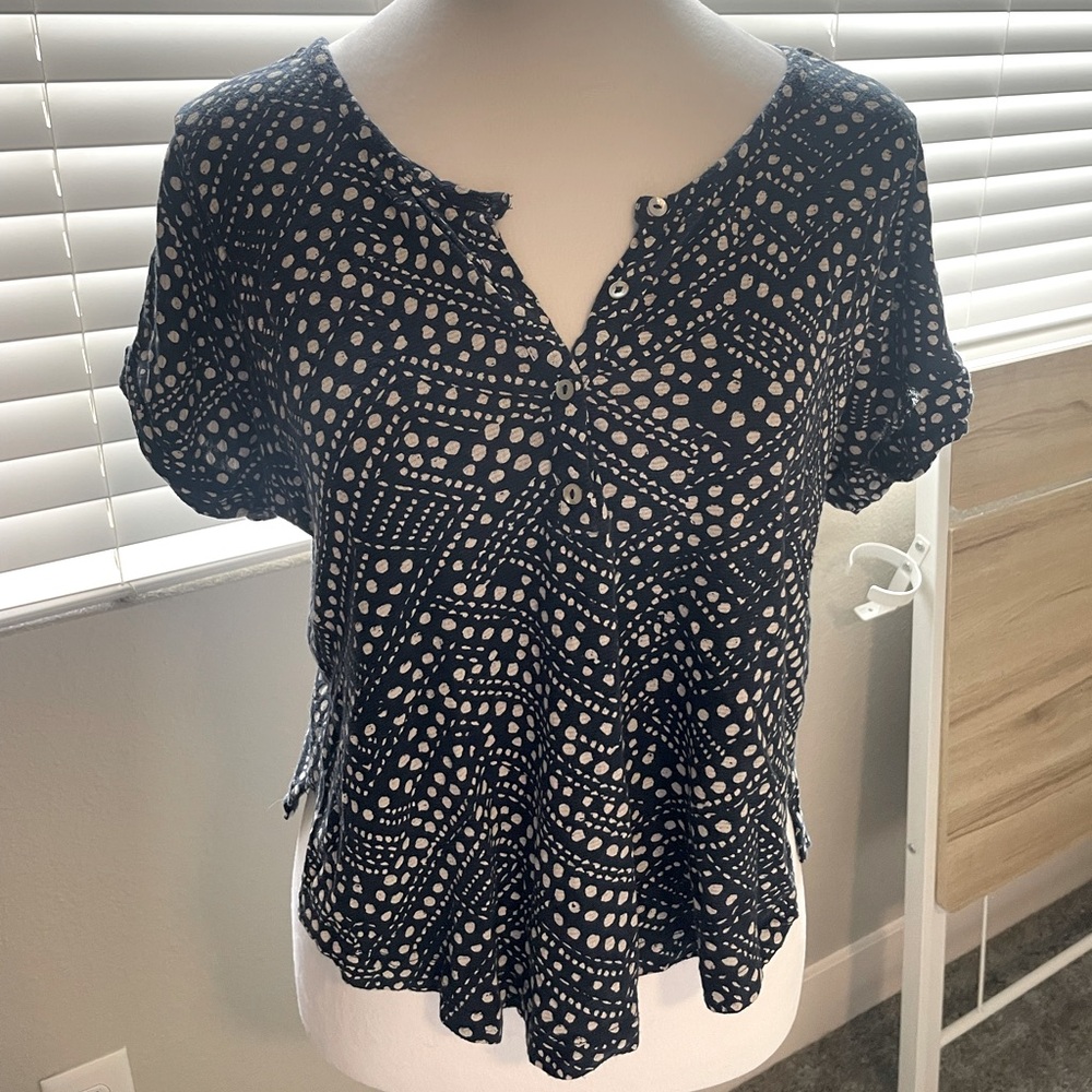 Lucky Brand Navy Blouse